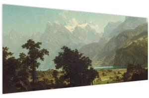 Tablou - Albert Bierstadt, Lake Lucerne, reproducere (120x50 cm)