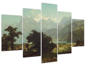 Tablou - Albert Bierstadt, Lake Lucerne, reproducere (150x105 cm)