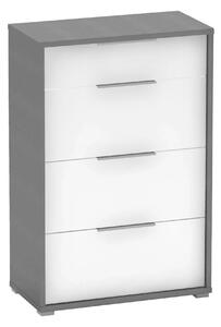 Comoda RIOMA NEW TIPUL 22, gri grafit/alb, PAL laminat/metal, 75x38x11