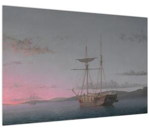 Tablou - Fitz Henry Lane, Lumber Schooners at Evening on Penobscot Bay, reproducere (90x60 cm)