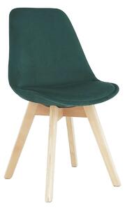 Scaun LORITA, verde smarald/fag, stofa catifelata/lemn, 48x57x81 cm