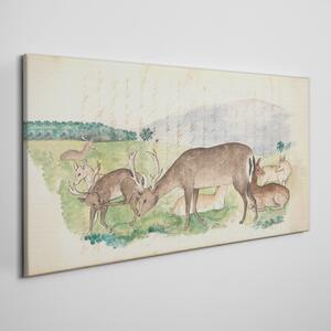 Tablou canvas Desen de animale de cerb
