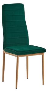 Scaun COLETA NOVA, verde smarald/stejar, stofa catifelata/metal, 41x49