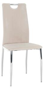 Scaun OLIVA NEW, bej/crom, stofa catifelata/metal, 42x52x97 cm