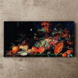 Tablou canvas Fructe de natură moartă și stridii