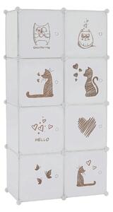 Dulap copii KIRBY, alb/maro, metal/plastic, 75x37x147 cm