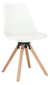 Scaun ETOSA, alb/fag, piele ecologica/plastic/lemn, 48x58x83 cm