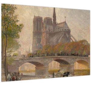 Tablou - Robert William Vonnoh, Notre Dame de Paris, reproducere (70x50 cm)