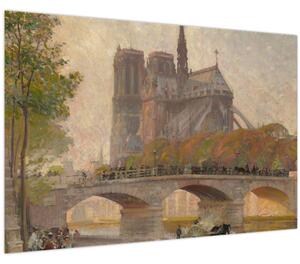 Tablou - Robert William Vonnoh, Notre Dame de Paris, reproducere (90x60 cm)