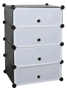 Pantofar PORET, negru/alb, plastic/metal, 49x37x76 cm