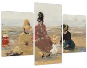 Tablou - Eugène Boudin, On the Beach, Trouville, reproducere (90x60 cm)