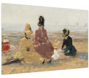 Tablou - Eugène Boudin, On the Beach, Trouville, reproducere (90x60 cm)