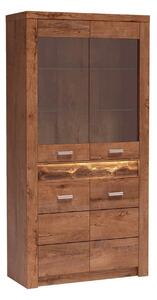 Vitrina INFINITY I-03, frasin deschis, PAL melaminat/sticla, 96x42x192