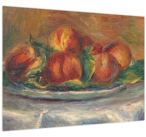 Tablou pe sticlă - Auguste Renoir, Peaches on a Plate, reproducere (70x50 cm)