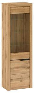 Vitrina TORONTA A1, stejar wotan, DTD laminat, deschidere stanga, 63x4