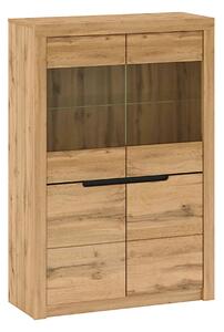 Vitrina TORONTA C, stejar wotan, DTD laminat, 103x40x151 cm