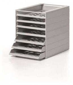 Dulap de arhivare DURABLE, plastic, 7 sertare, DURABLE Idealbox basic 7, gri