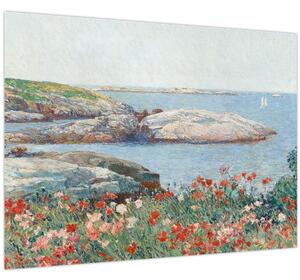 Tablou pe sticlă - Childe Hassam, Poppies, Isles of Shoals, reproducere (70x50 cm)