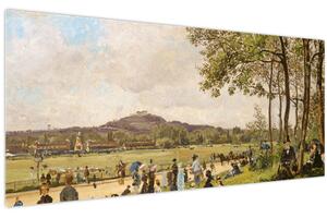 Tablou - French 19th Century, Race Course at Longchamps, reproducere (120x50 cm)