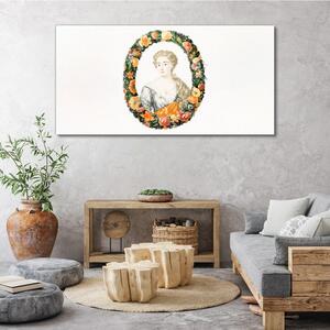 Tablou canvas Portret de femeie cu flori