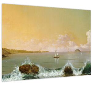 Tablou pe sticlă - Martin Johnson Heade, Rio de Janeiro Bay, reproducere (70x50 cm)