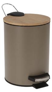 Coș de gunoi cu pedală, capacitate 3l, culoarea taupe, 17x24 cm