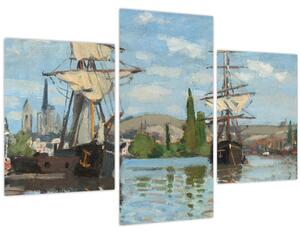 Tablou - Claude Monet, Ships Riding on the Seine at Rouen, reproducere (90x60 cm)