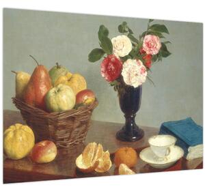 Tablou pe sticlă - Henri Fantin-Latour, Still Life, reproducere (70x50 cm)