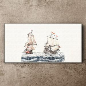 Tablou canvas nave cu valurile mării
