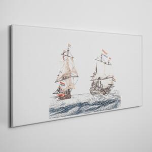 Tablou canvas nave cu valurile mării