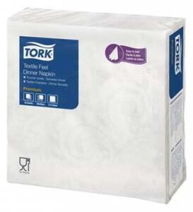 Șervețel TORK, 1/4 pliat, 1 strat, 39x39 cm, Premium, TORK Textile Feel Elegance Dinner, alb