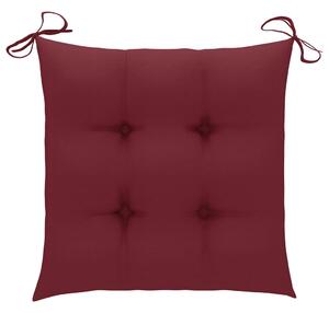 Perne de scaun, 4 buc., roșu vin, 50x50x7 cm, textil