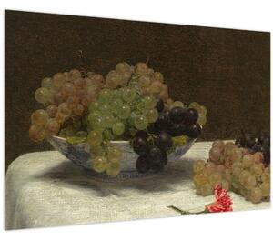 Tablou - Henri Fantin-Latour, Still Life with Grapes and a Carnation, reproducere (90x60 cm)