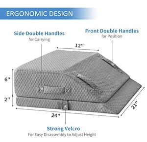 Perna ortopedica ridicare picioare memory foam, inaltime reglabila, hu