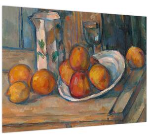 Tablou - Paul Cézanne, Still Life with Milk Jug and Fruit, reproducere (70x50 cm)