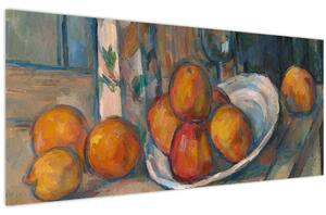 Tablou - Paul Cézanne, Still Life with Milk Jug and Fruit, reproducere (120x50 cm)