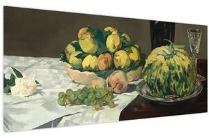 Tablou - Edouard Manet, Still Life with Melon and Peaches, reproducere (120x50 cm)