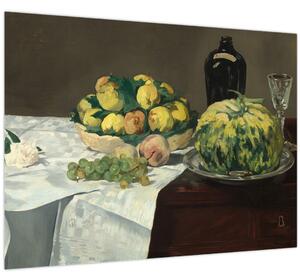 Tablou - Edouard Manet, Still Life with Melon and Peaches, reproducere (70x50 cm)