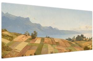 Tablou - Alexandre Calame, Swiss Landscape, reproducere (120x50 cm)