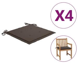 Perne scaun de grădină, 4 buc., gri taupe, 50x50x3 cm, textil