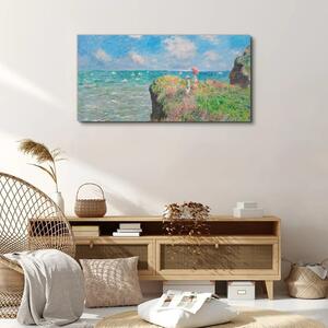 Tablou canvas Fototapet Sticla Cliff Walk la Pourville Monet