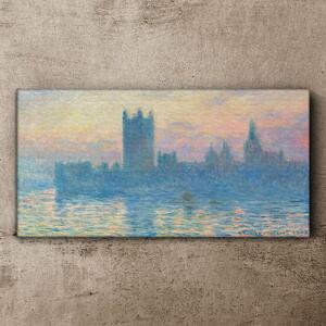 Tablou canvas Case Sunset Monet