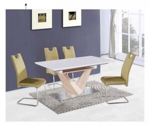 Durman K75_220 masă de sufragerie pliabilă #sonoma-white glossy