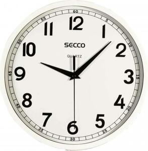 SECCO Ceas de perete, 24,5 cm, SECCO, ramă albă lucioasă