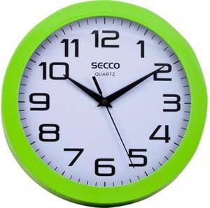 SECCO Ceas de perete, 24,5 cm, ramă verde, SECCO Sweep second