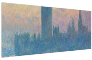 Tablou - Claude Monet, The Houses of Parliament, Sunset, reproducere (120x50 cm)