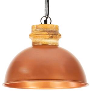 Lampă suspendată industrială, cupru, 32 cm, mango, E27, rotund