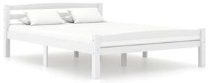 Cadru de pat, alb, 140x200 cm, lemn de pin masiv