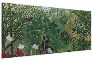 Tablou - Henri Rousseau, Tropical Forest with Monkeys, reproducere (120x50 cm)