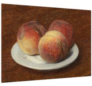 Tablou - Henri Fantin-Latour, Three Peaches on a Plate, reproducere (70x50 cm)